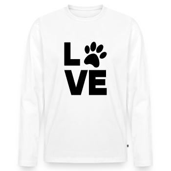 patte amour - T-shirt manches longues Premium bio Homme - blanc - Devant - Nico (187cm)
