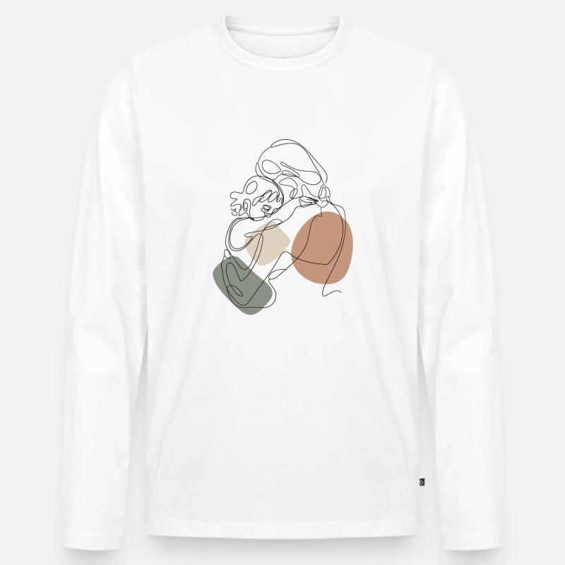 Mutter mit Kind Baby - Männer Premium Bio Langarmshirt - Weiß