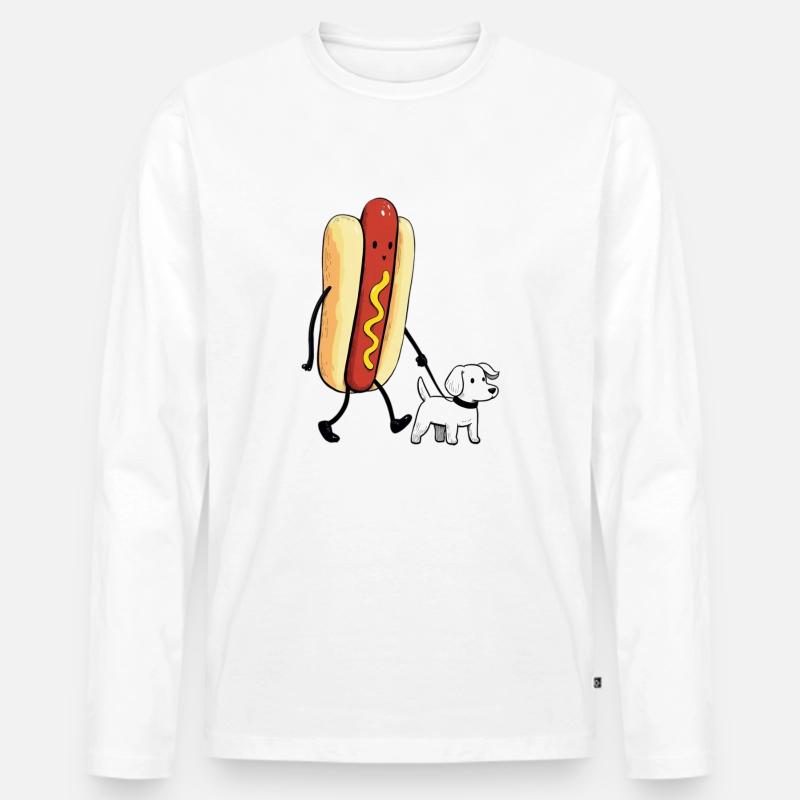 Zwei Hunde - Männer Premium Bio Langarmshirt - Weiß