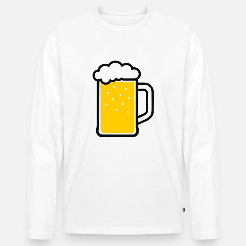 Bier - Männer Premium Bio Langarmshirt - Weiß