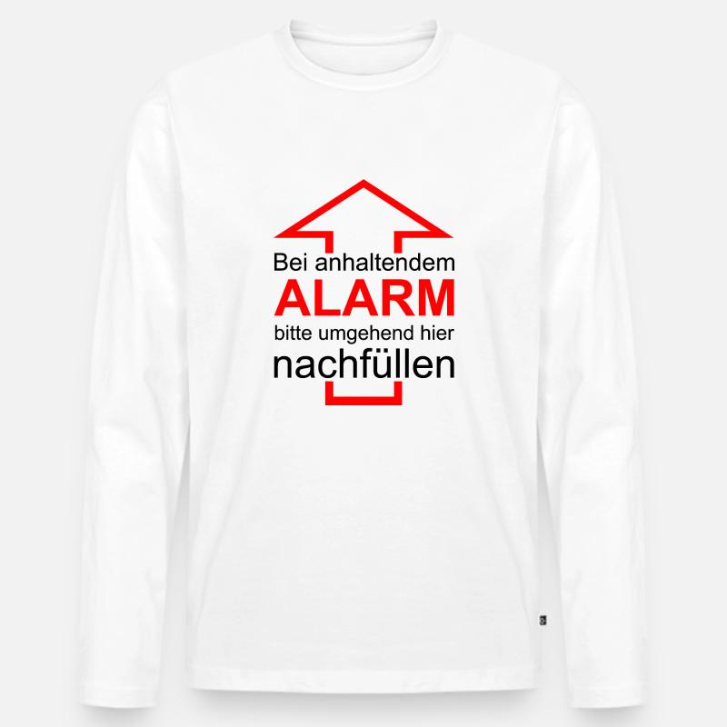 Bitte nachfüllen! - Männer Premium Bio Langarmshirt - Weiß