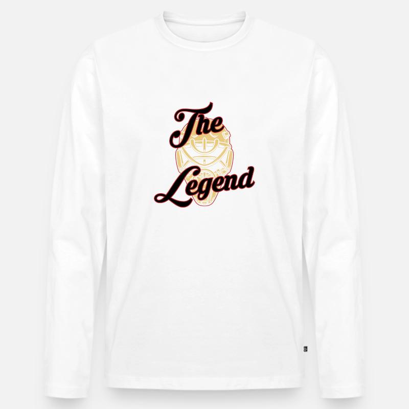Die Legende - Männer Premium Bio Langarmshirt - Weiß