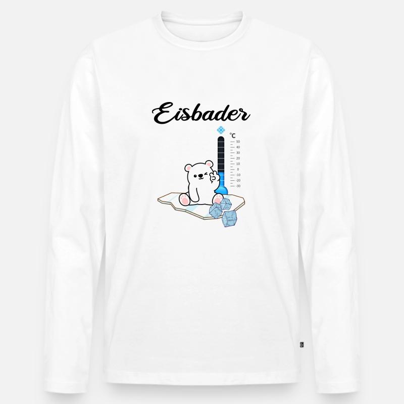 Eisbader "Winterschwimmer Eisbär" Eisbaden - Männer Premium Bio Langarmshirt - Weiß