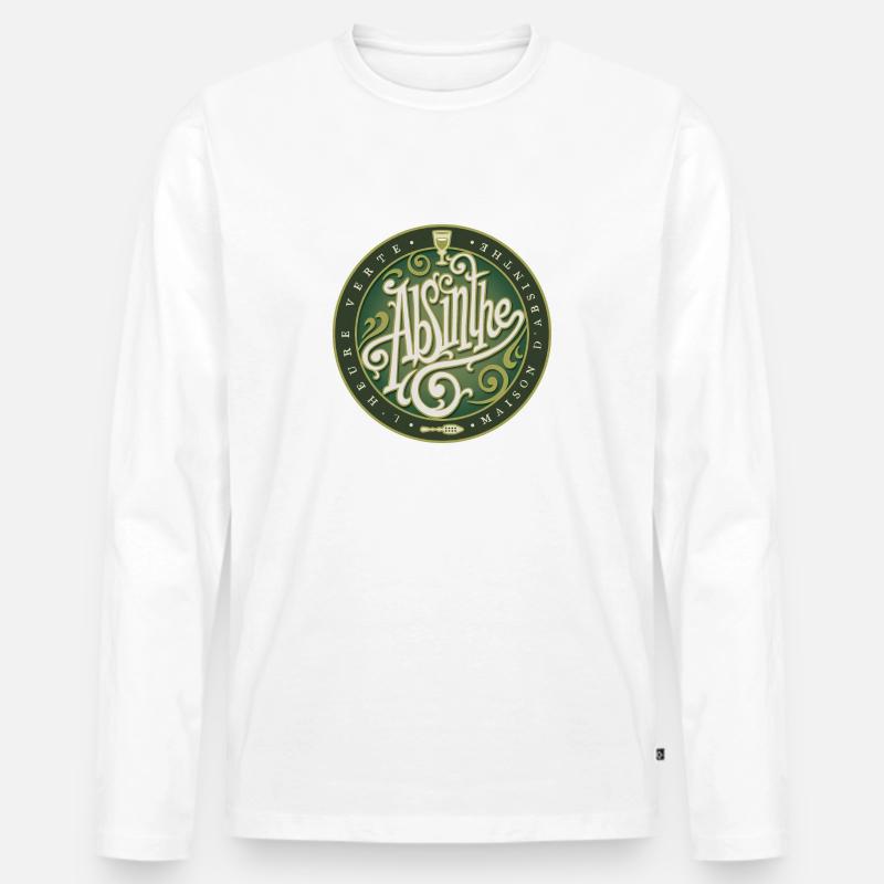 ABSINTH Retro Logo - Männer Premium Bio Langarmshirt - Weiß
