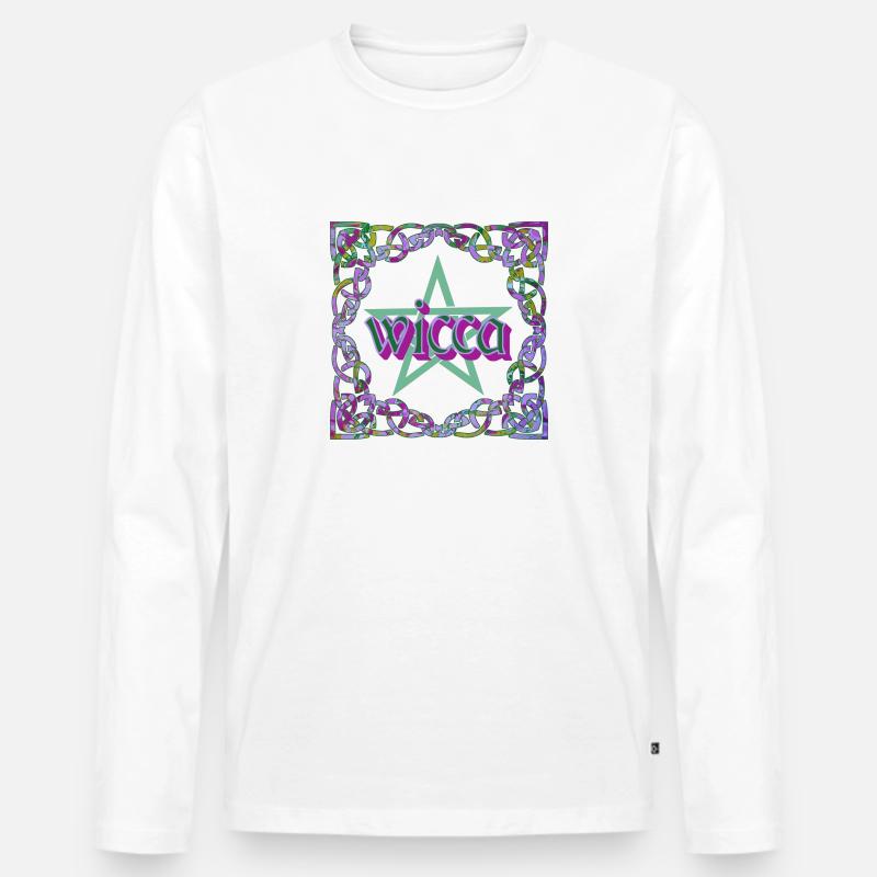 Celtic Frame Wicca E 230 - Men's Premium Organic Long Sleeve Shirt - white