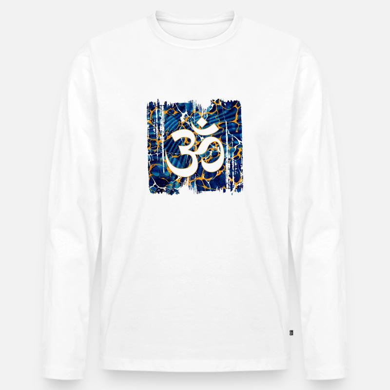om e 16 - Männer Premium Bio Langarmshirt - Weiß