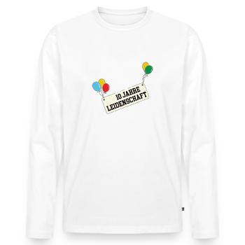 Pflasterer 10 jähriges Jubiläum Straßenbau 10 Jahr - Männer Premium Bio Langarmshirt - Weiß - Vorne - Nico (187cm)