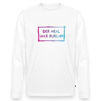 Der heal war durch! - Männer Premium Bio Langarmshirt - Weiß - Vorne - Nico (187cm)