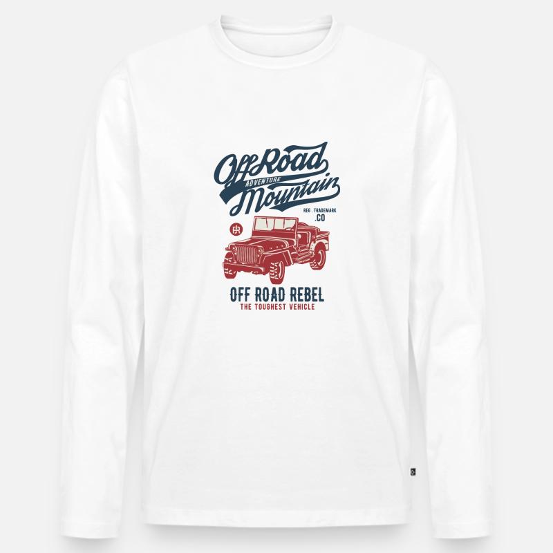 Off Road Jeep - Männer Premium Bio Langarmshirt - Weiß