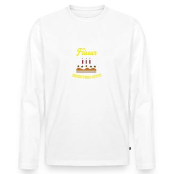 Friseur Geburtstag Geburtstagsgeschenk Friseure - Männer Premium Bio Langarmshirt - Weiß - Vorne - Nico (187cm)