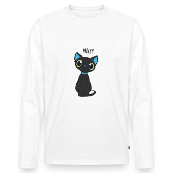 Cat Kids Gift Comic Speech Bubble Cat Animal - Men's Premium Organic Long Sleeve Shirt - white - Front - Nico (187cm)