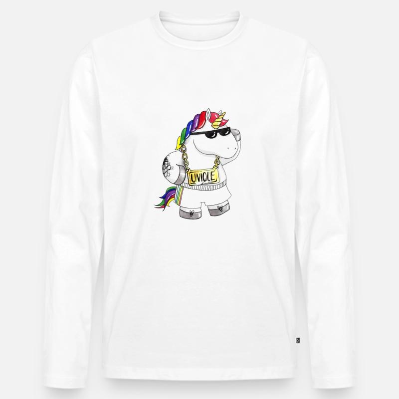 Unique Comic Einhorn - Männer Premium Bio Langarmshirt - Weiß
