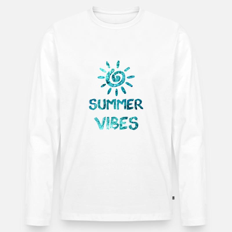 Summervibes - Männer Premium Bio Langarmshirt - Weiß