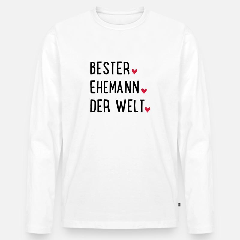 Bester Ehemann der Welt - Männer Premium Bio Langarmshirt - Weiß