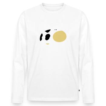 Vache - T-shirt manches longues Premium bio Homme - blanc - Devant - Nico (187cm)