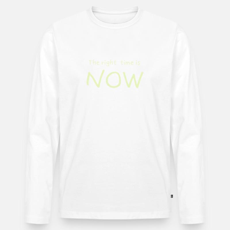 The right time is NOW - Männer Premium Bio Langarmshirt - undefined