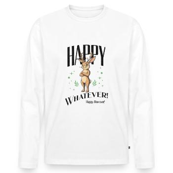 CHEMISE TOUT-EN-UN : Lapin de renne Noël Pâques - T-shirt manches longues Premium bio Homme - blanc - Devant - Nico (187cm)