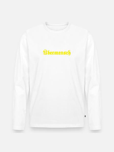 Übermensch - Overman - Männer Premium Bio Langarmshirt - Weiß