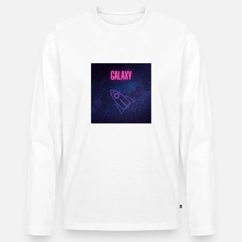 Galaxy V 1 - Männer Premium Bio Langarmshirt - Weiß