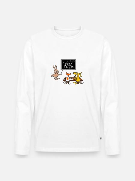 Hundeschule - Männer Premium Bio Langarmshirt - Weiß