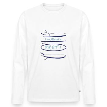Fish surfboard, I'm almost a pro - Men's Premium Organic Long Sleeve Shirt - white - Front - Nico (187cm)