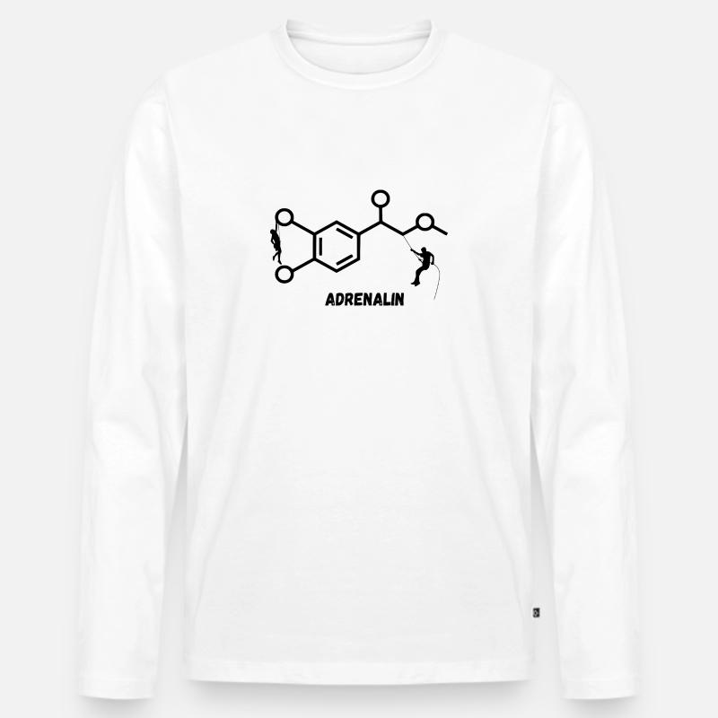 Adrenalin beim Klettern und Boulder - Männer Premium Bio Langarmshirt - Weiß