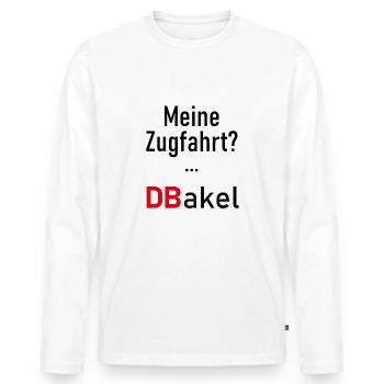 Mon trajet en train? Un dbakel - T-shirt manches longues Premium bio Homme - blanc - Devant - Nico (187cm)