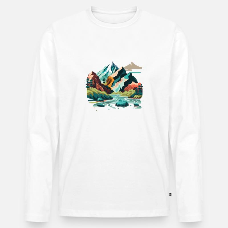 SURREAL - Männer Premium Bio Langarmshirt - Weiß