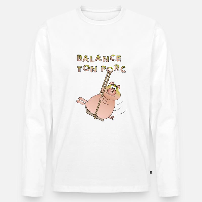 Schwinge dein Schwein - Männer Premium Bio Langarmshirt - Weiß
