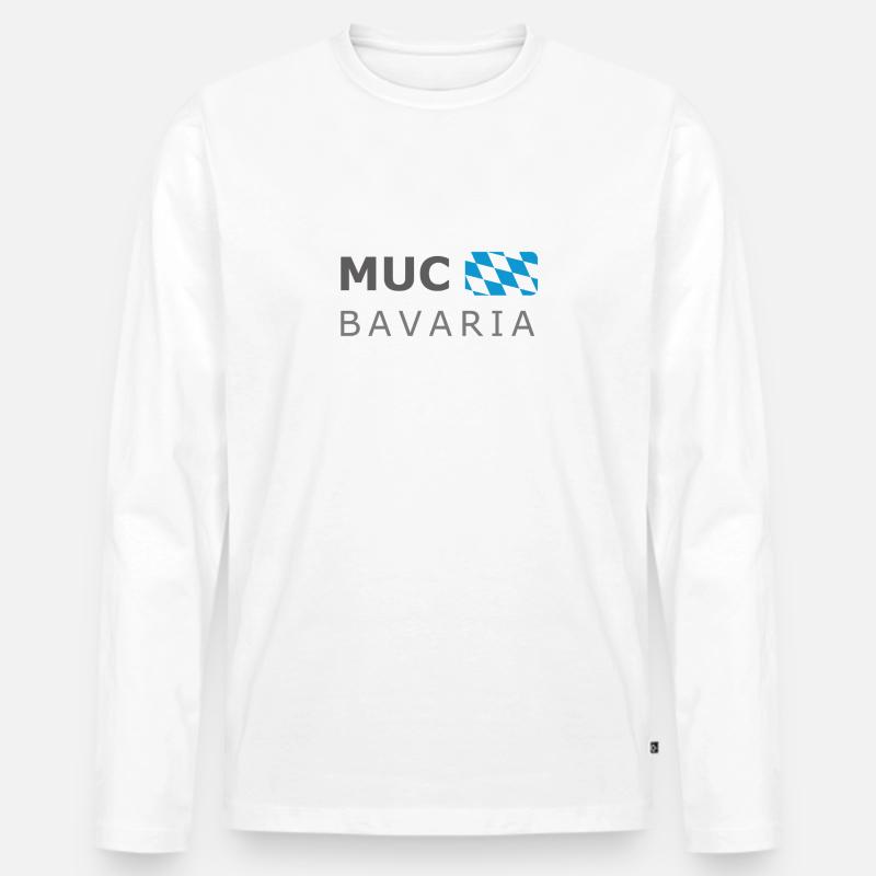 MUC BAVARIA dark-lettered - Männer Premium Bio Langarmshirt - Weiß