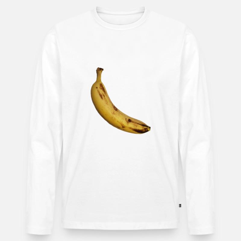 Banane - Männer Premium Bio Langarmshirt - Weiß