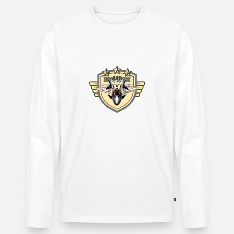 AIR FORCE - Männer Premium Bio Langarmshirt - Weiß