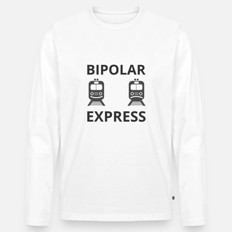 Bipolar Express - Männer Premium Bio Langarmshirt - Weiß