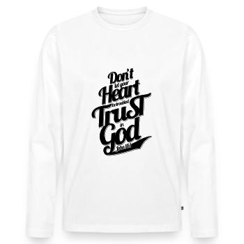 Confiance en Dieu - T-shirt manches longues Premium bio Homme - blanc - Devant - Nico (187cm)