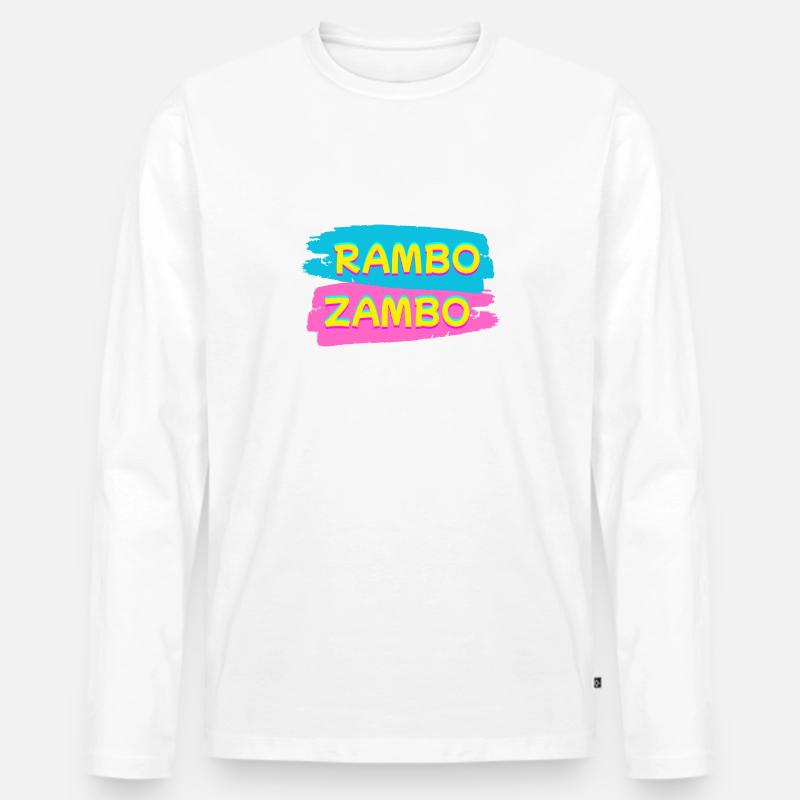 RAMBO ZAMBO - Männer Premium Bio Langarmshirt - Weiß