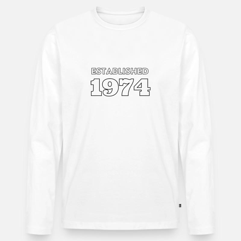 Established 1974 - Feier dein Geburtsjahr - Männer Premium Bio Langarmshirt - Weiß