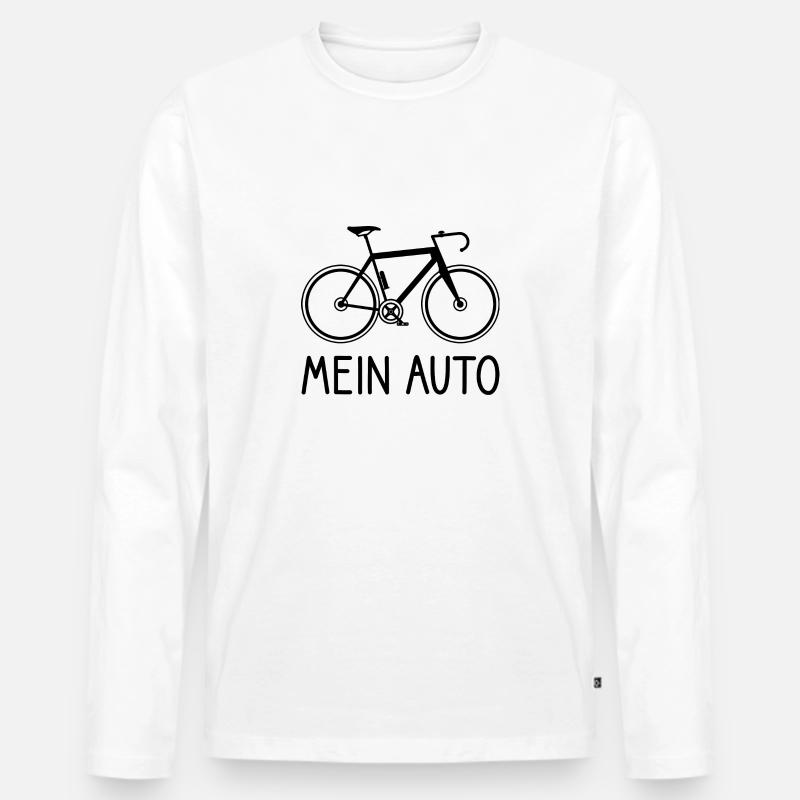 Fahrrad - Mein Auto - Männer Premium Bio Langarmshirt - Weiß