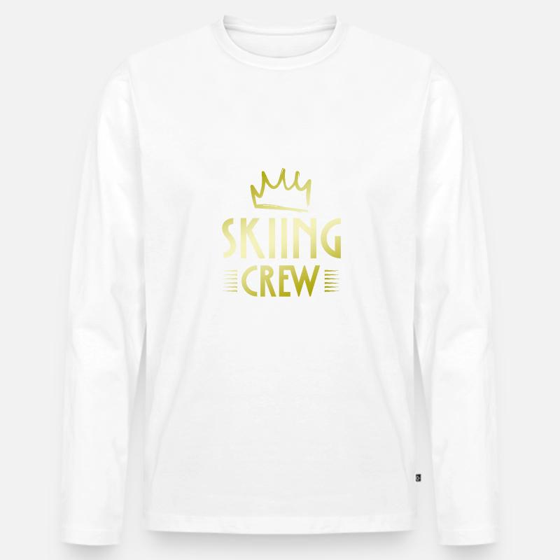 Skiing Crew - Männer Premium Bio Langarmshirt - Weiß