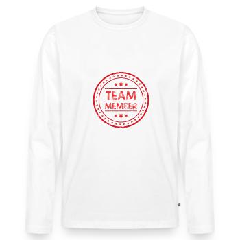 Team Mitglied - Männer Premium Bio Langarmshirt - Weiß - Vorne - Nico (187cm)