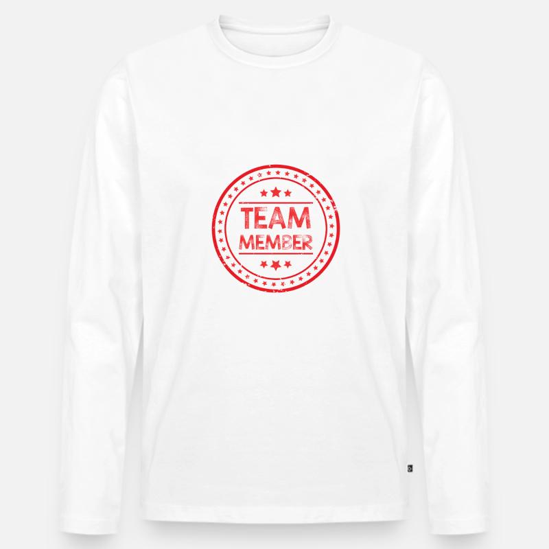 Team Mitglied - Männer Premium Bio Langarmshirt - Weiß