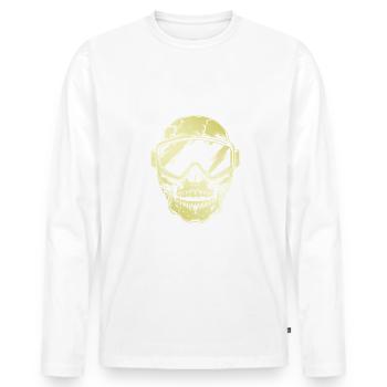 Ski Ski Goggles Skull - Men's Premium Organic Long Sleeve Shirt - white - Front - Nico (187cm)