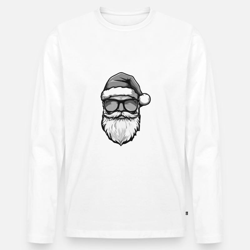 Weihnachtsmann Cool Weihnachten - Männer Premium Bio Langarmshirt - Weiß