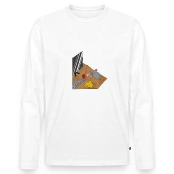 Mouse using mouse - Men's Premium Organic Long Sleeve Shirt - white - Front - Nico (187cm)