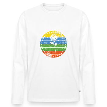 Rose - Men's Premium Organic Long Sleeve Shirt - white - Front - Nico (187cm)