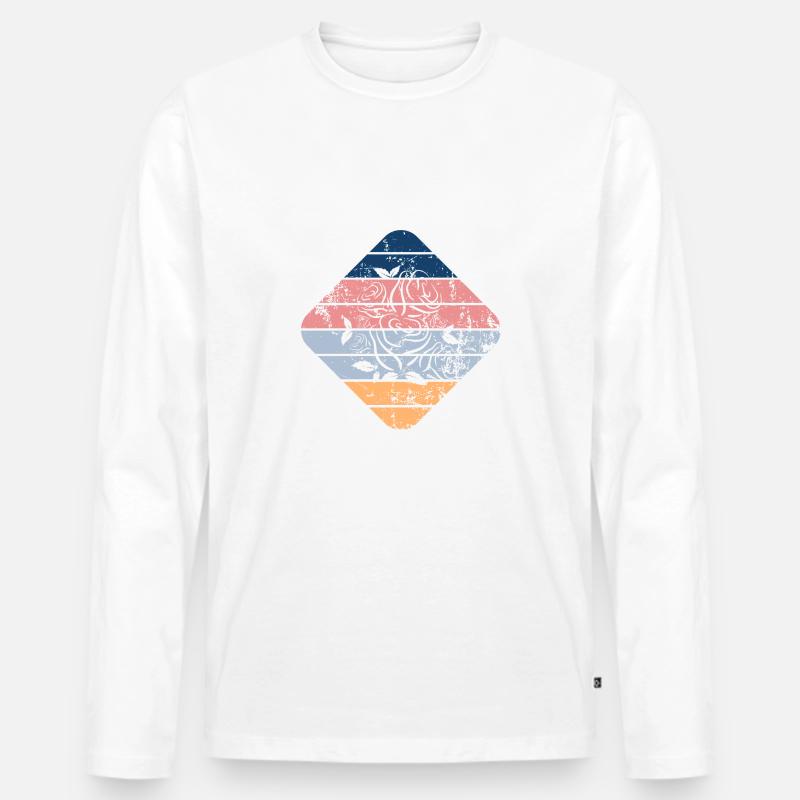 Rose - Männer Premium Bio Langarmshirt - Weiß