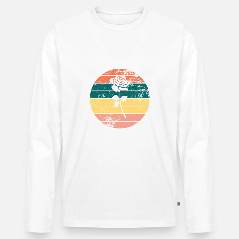 Rose - Männer Premium Bio Langarmshirt - Weiß