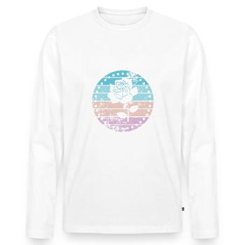 Rose - Men's Premium Organic Long Sleeve Shirt - white - Front - Nico (187cm)