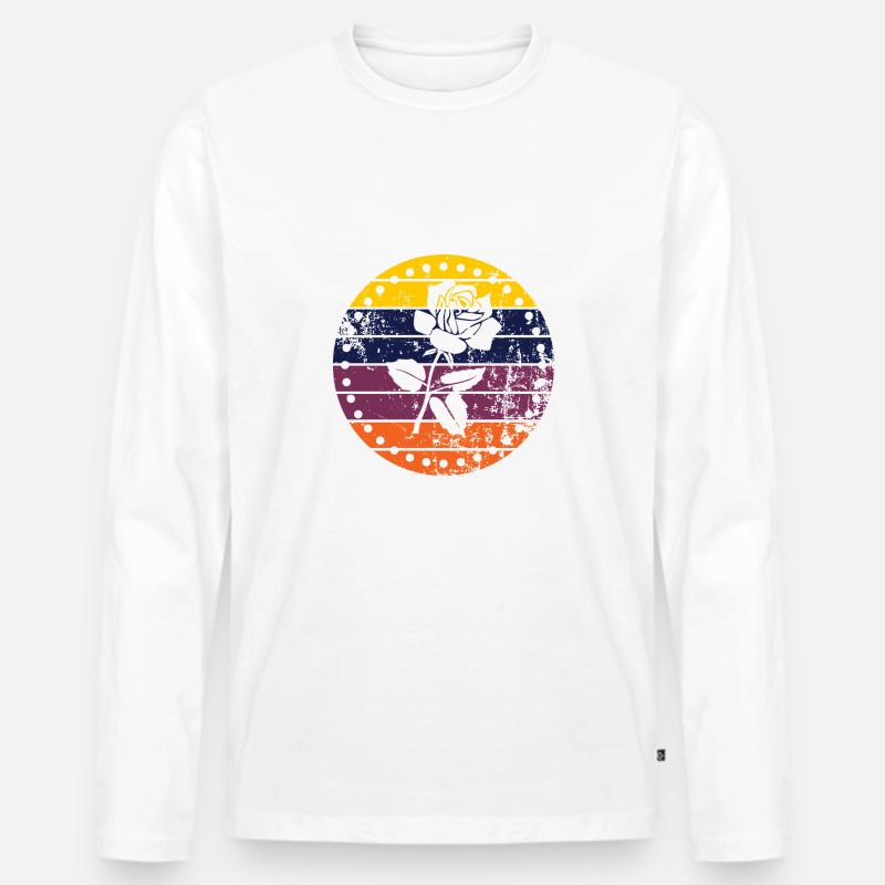 Rose - Männer Premium Bio Langarmshirt - Weiß