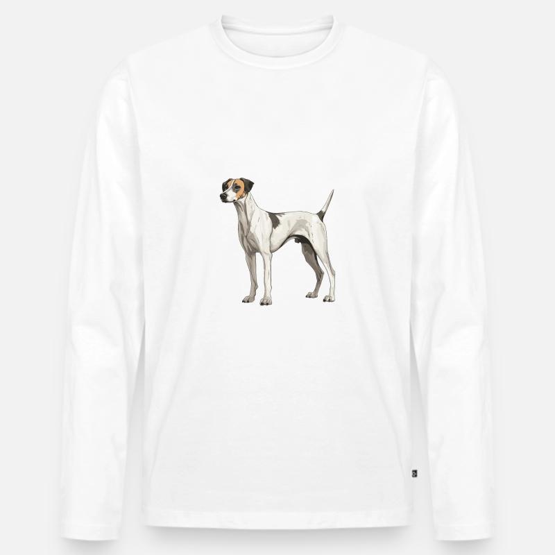 Greyhound Hund Tier - Männer Premium Bio Langarmshirt - Weiß