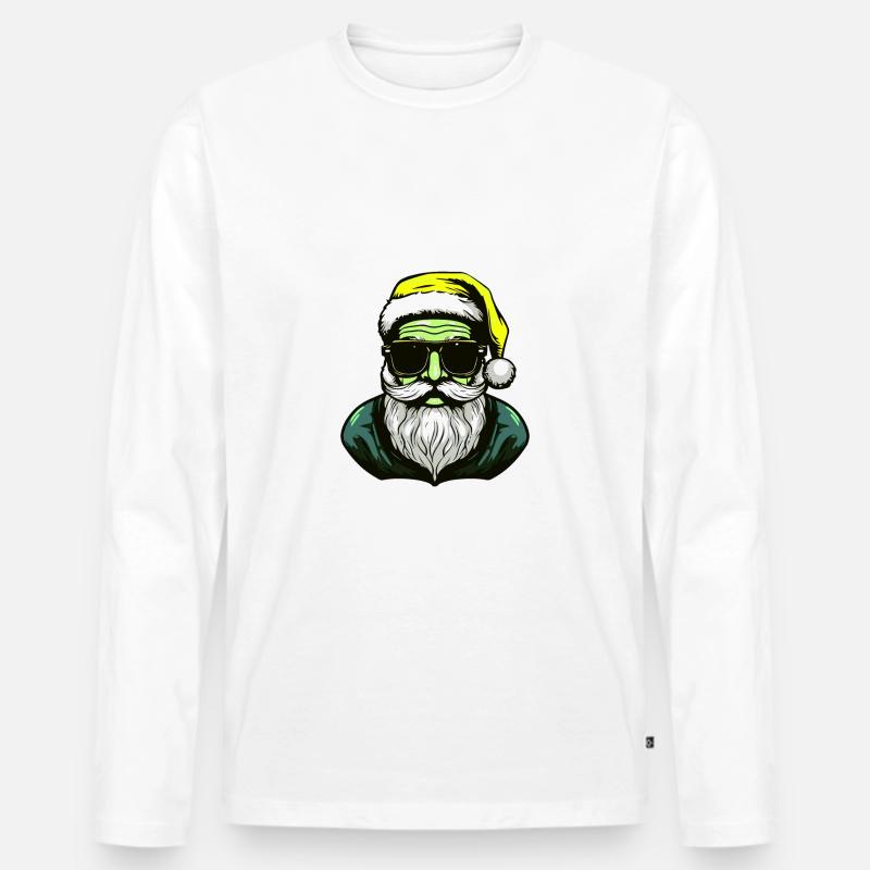 Weihnachtsmann Cool Santa - Männer Premium Bio Langarmshirt - Weiß